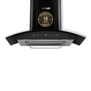 BLOWHOT 90cm 1300 m³/h With Installation Kit Filterless Autoclean Chimney, 15 Year Warranty on Motor, Motion Sensor Stylish Curved Hood, Auto Clean &