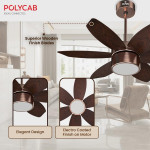 Polycab Superia SP03 Super Premium 800 mm Underlight Designer Ceiling Fan With Remote, Built-in 6 Colour LED Light and 2 years warranty (Antique Copp