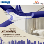 RR Signature (Previously Luminous) 1200MM New York Brooklyn I Energy Efficient I High Speed Ceiling Fan I Oxford Blue (3 + 2 Years Warranty