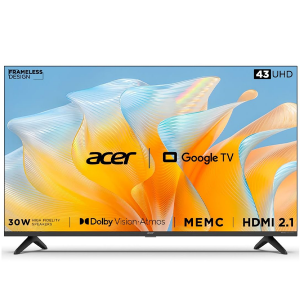 Acer 109 cm (43 inches) Advanced I Series 4K Ultra HD Smart LED Google TV (Black)