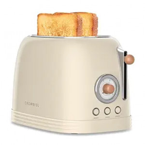 CROWNFUL 2-Slice Toaster, 1.5 In Extra Wide Slots Toaster, Retro Stainless Steel with 6-Shade Settings, Bagel, Cancel, Defrost, Reheat Function, Remov