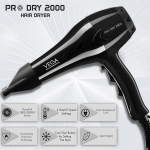 Pro Dry 2000 Watts Hair Dryer with Diffuser & Nozzle