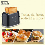 Morphy Richards Windsor Series Digital 2 Slice 800W Pop Up Toaster|8-Browning Levels|Reheat&Defrost|Wide Bread Slots|Bun Warmer|Dust Cover|Removable C