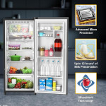 Whirlpool 192 L 3 Star Vitamagic PRO Frost Free Direct-Cool Single Door Refrigerator (215 VITAMAGIC PRO PRM 3S INV MAGNUM STEEL-Z Fridge, Silver, Auto