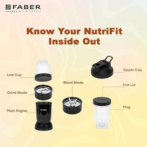 Sportz Blender FSB 2-in-1 Nutrifit Nero|Mixer Grinder Blender