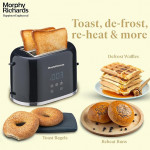 Morphy Richards Windsor Series Digital 2 Slice 800W Pop Up Toaster|8-Browning Levels|Reheat&Defrost|Wide Bread Slots|Bun Warmer|Dust Cover|Removable C